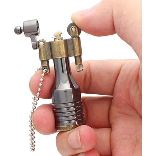 Mini Portable Keychain Kerosene Lighter Retro Grinding Wheel Flame Lighter Dropshipping Cool Gadgets