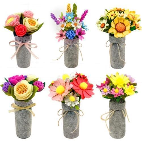 Different type felt fabric felt flowers Decoration free Cutting DIY Material Package Handmade Cloth Flower For Gifts