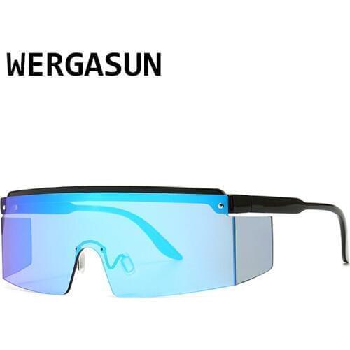 WERGASUN Brand Design Fashion Sunglasses Women Men Oversized Square Vintage Sun Glasses UV400 Shades Eyewear Oculos de sol