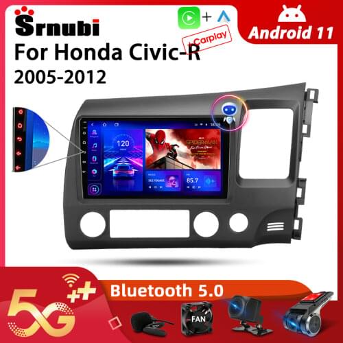 2 Din Android 10 Car Player Stereo Audio Radio for Honda Civic-R 2005-2012 Multimedia Video Touch Screen 4G Wifi Speaker MP5 DVD