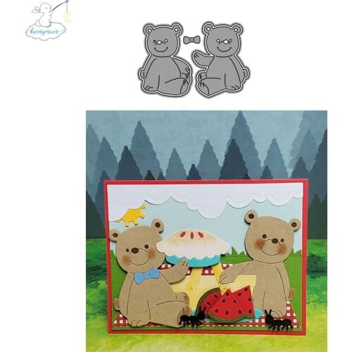 CH Two Bears Metal Cutting Dies Stencils For Scrapbooking Photo Album Decoration Embossing Paper Card Craft