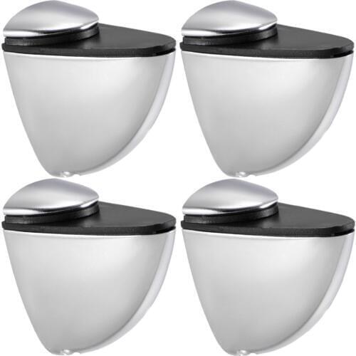 Uxcell 4pcs New Arrival Zinc Alloy Glass Clamp Shelf Brackets Bright Chrome Brushed Nickel Suitable for 3-20mm Glass Furnitures