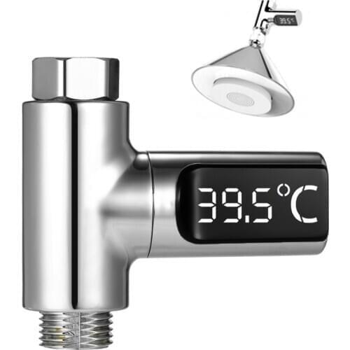 360° Rotating LED Digital Shower Temperature Display Bathroom Baby Bath Water Thermometer Celsius/ Fahrenheit Display Screen