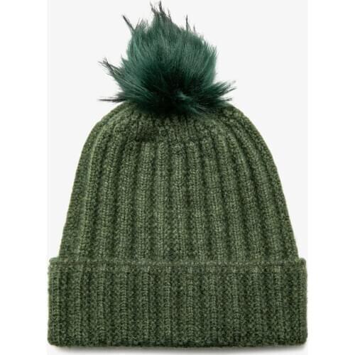 Koton Green Women Pompon Futher Beret
