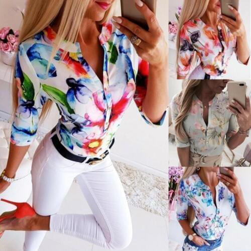 Women Half Sleeve Loose Shirts Shirt OL Clothes Plain Casual Button Blouse Office Lady Autumn Chiffon Shirts blusa feminina