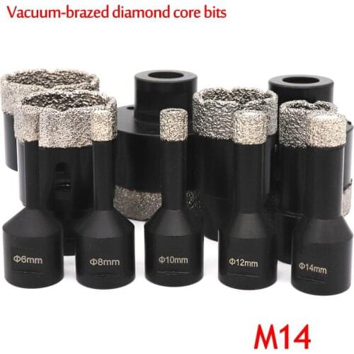 1pc Dry Vacuum Brazed Diamond Drilling Core Bits Ceramic Tile Hole Saw Granite Marble Drill Bits with M14 thread Hole Saw