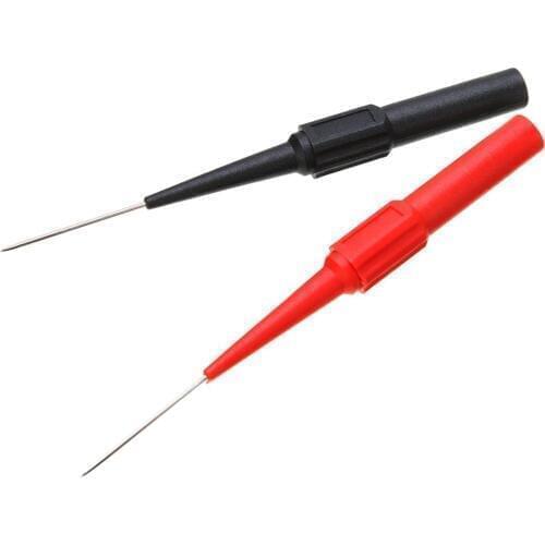 2pcs 4mm Jack Copper Test Lead Probe Stainless Steel Test Needle Multimeter Tools Black/Red For Banana Plug