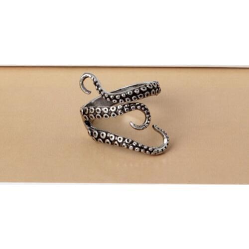 2020 New Fashion Men Rings Silver Color Color Alloy Steel Vintage Octopus Style Irregular Pattern Trendy Accessories,1 PC