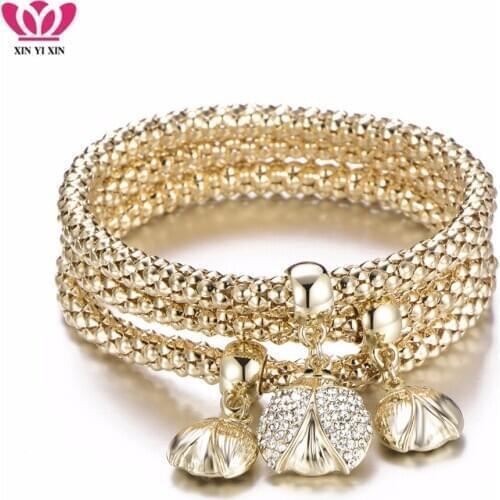 3Pcs Multi Animal Charms Bracelet New Beetle Bracelets For Women Pulsera Femenina Fashion Crystal Jewelry Gift Dropshipping