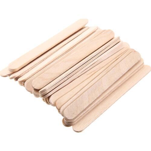 50pcs/lot Natural Wood Ice Cream Sticks Kids DIY Hand Crafts Art Ice Cream Lolly Cake Kitchen Tools 92*10*2mm