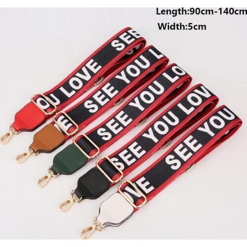 Bag Accessories Women National Adjustable Shoulder Straps Famous Brand Female Guitar Strap Female Strap Bag Straps Gold Buckle