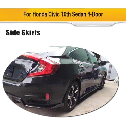 Carbon Fiber Car Side Skirts Body Kits For Honda for Civic 10th Sedan 4 Door 2016-2019 Bumper Side Skirts Extension Lips Aprons