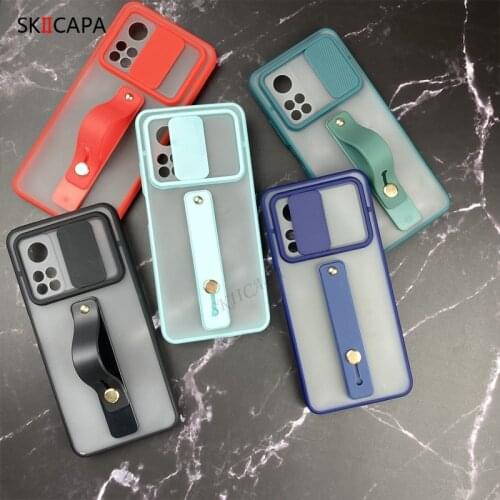Case For Xiaomi POCO F3 X3 Pro NFC Mi 10T lite 10i 5G Redmi K40 Note 10 Pro Max 9 9S Cases Wriststrip Silicone Stand Matte Cover