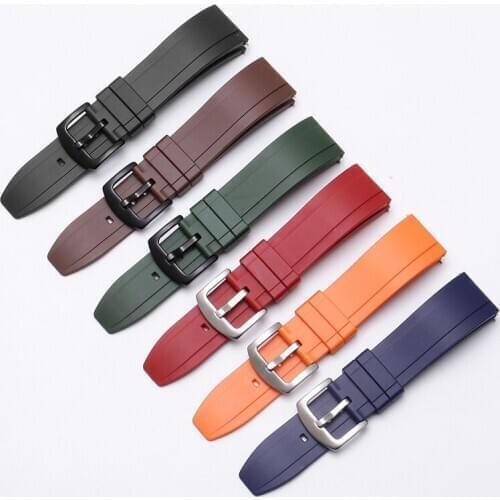 Fluorine Rubber watch band Replacement strap for Huawei watch2 Pro GT2 black red blue green brown rubber bracelet Quick release