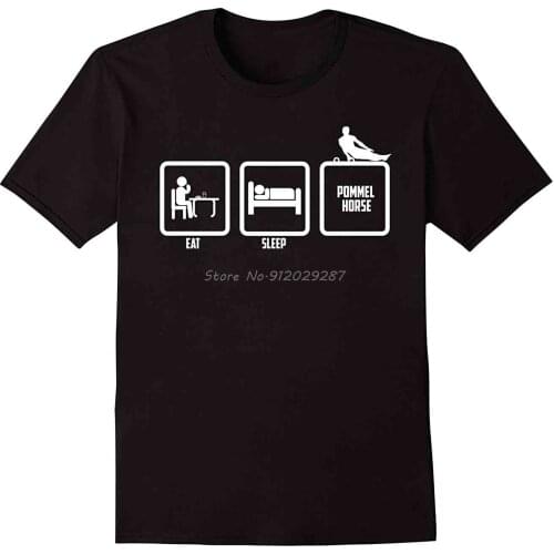 2021Cool Funny Graphic Design Eat Sleep And Pommel Horse T-shirt Printed T-Shirt MenS Short Sleeve O-Neck T Shirts Summer Stree