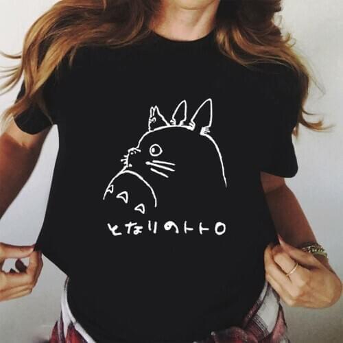 Japanese Anime T Shirts Studio Ghibli Totoro Women Tshirts Harajuku Ullzang T-shirt Cartoon Ghibli Totoro Shirts 90s Top Tees