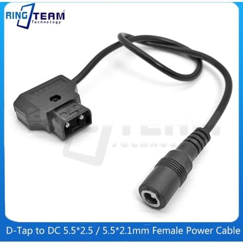 D-Tap to DC 5.5*2.5 / 5.5*2.1mm Female Power Cable for Lights Lamps Monitors Cameras and More Devices