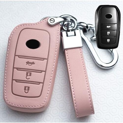 Leather Car Key Cover Case For Toyota Prius Camry Corolla C-HR CHR RAV4 Prado Auris Avensis Land Cruiser 200 Prado Crown Revo