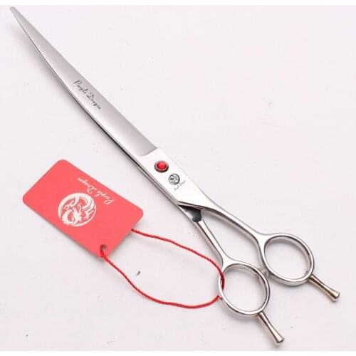 9" 24cm Japan 440C Purple Dragon Shiny Clippers for dogs Big Size Scissors Bend UP Cutting Shears Pets Hair Shears Add Bag Z4005