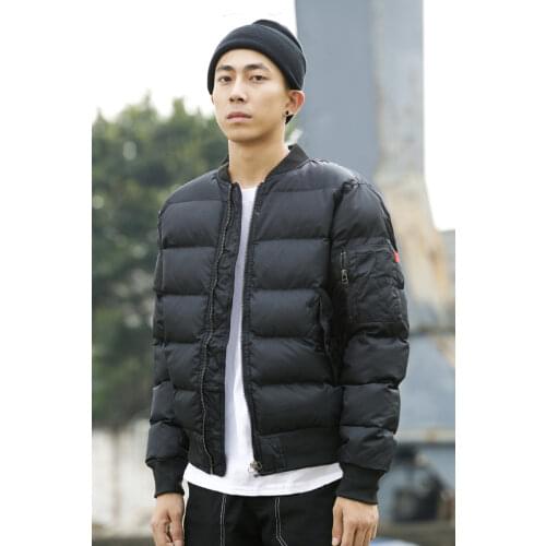 Thick Warm Winter Bomber Coat for Men Cotton Padded MA1 Long Sleeve Jacket Man Plus Size 5XL Solid Stand Collar Boy Coats 2021