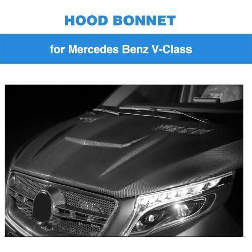 Carbon Fiber Front Bumper Engine Hoods Cover Trims for Mercedes-Benz V Class 2015 2016 2017 2018 2019