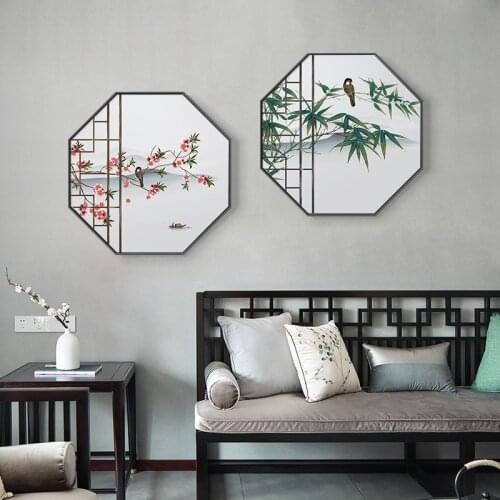 Traditional Chinese Style Flower Birds Bamboo Wall Art Pictures Posters Prints For Living Room Home Aisle Canvas Painting Decor