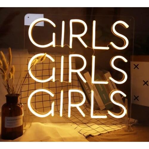 Custom Neon Sign Girls Girls Girls Neon Sign for Home Decoration Party Decoration Led Neon Sign Light Night Lamp Wall Decor