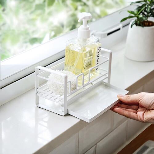 New iron kitchen draining rack sink sponge drainer bathroom soap holder storage rack organizer Bathroom Accessories