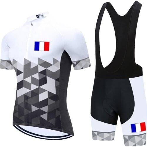 2021 New Summer Cycling Jersey Set Breathable France Team Racing Sport Bicycle Jersey Mens Cycling Clothing Short Bike Jersey