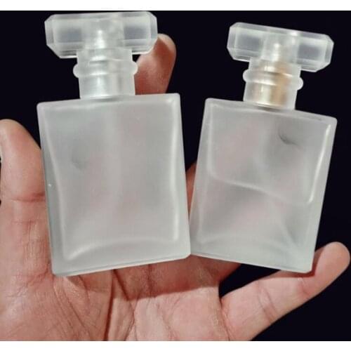 New 50ml flat square bayonet frosted glass perfume bottle
