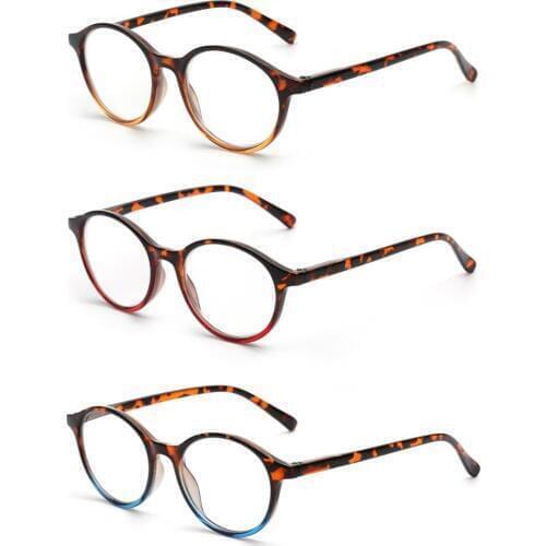 JM 3pcs/set Vintage Round Reading Glasses Women Demi Spring Hinge Glasses for Reader Men Women