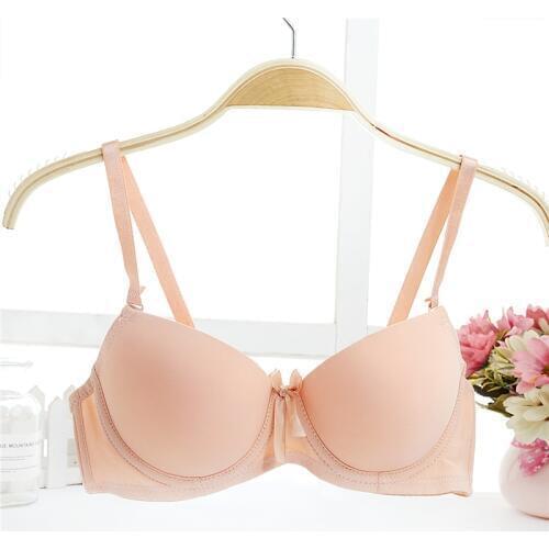 Solid Cute Bow Seamless Brassiere Adams Hand Push Up Bras Gather Massage Push Up Lingerie Bras for Girls Invisible Seamless Bra