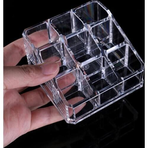 9 Grids Cosmetic Box Display Stand make up Storage Case Lipstick Jewelry Box Case Holder Acrylic Makeup Organizer Storage Box