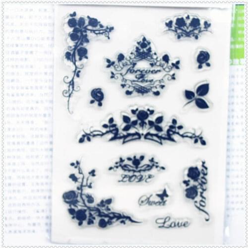 PANFELOU 11.3*15.56cm Lace series Transparent Silicone Rubber Clear Stamps cartoon for Scrapbooking/DIY wedding album