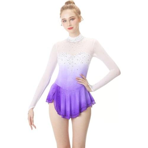 Figure Skating Dress Womens / Girls' Ice Skating Dress Purple Halo Dyeing