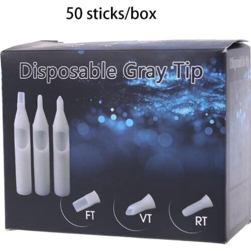Pro 50PCS Lot Sterile Disposable Tattoo Nozzle Tips Needle Tube U Pick RT FT C1FF
