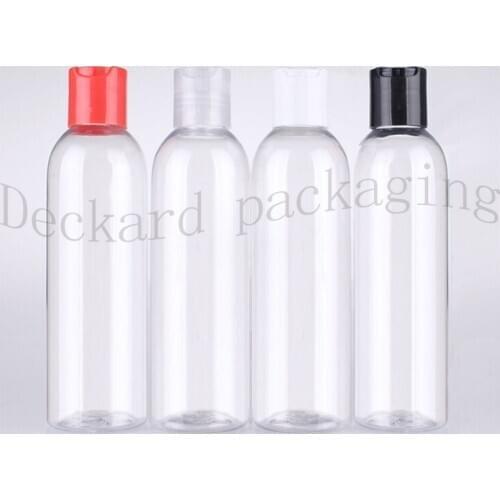 50X200ml Multicolor PET plastic round empty bottles with press cap ( Disc top cap ),bottle for lotion shampoo cosmetic packaging