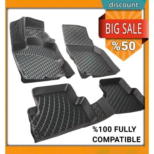 Rizline For Ford Transit 2013-2019 3D Fully Fit Thermo Rubber All Weather Car Floor Mat Set Black