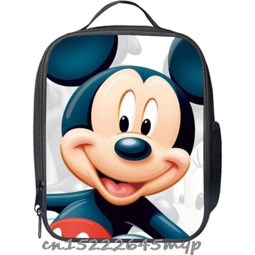 Mickey Mouse Minnie Lunch Bag Kids Portable Bento Fresh Bag Insulated Food Thermal Cooler Child School Picnic Storage Box