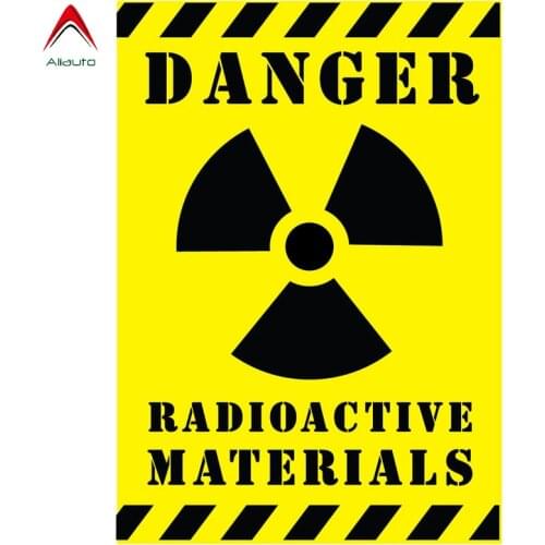 Aliauto Reflective Car Sticker Danger Radioactive Materials Mark Warning Cover Scratch Anti-UV Accessories PVC Decal,14cm*10cm