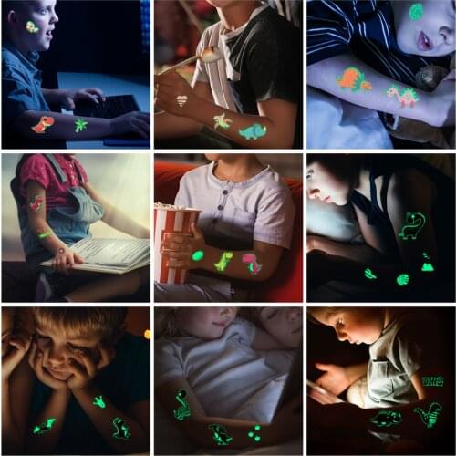 Luminous Effect Children Cartoon Tattoo Stickers Lovable Animal Thank You Sticker Tattoos Temporary For Boys Ford Logo Stickers