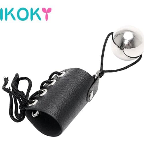 IKOKY Male Penis Enlarger Stretcher Extender with Heavy Metal Ball Sex Toys for Men Penis Growth by Weight Cock Ring Exercise