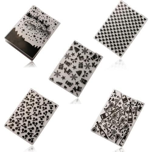 Wine Bottle Christmas Love Heart Embossing Folder Card Making Scrapbooking Photo Album Wedding Decor Plastic Template