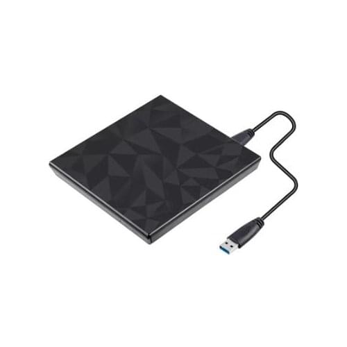 External Portable CD Drive USB3.0 Laptop External Device DVD Disc Recorder Black Diamond Stripe