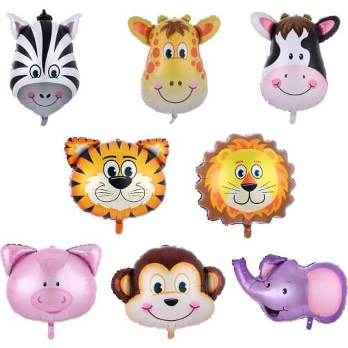 Wholesale balloons 5pcs cartoon animal head balloons childrens toys balloons birthday party decoration balloons