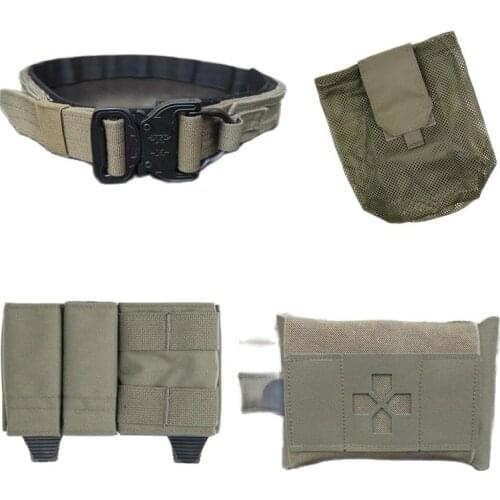 Ranger Green Military Belt Army Shooting Tactical Belt + Medical Bag+Recycling Bag+Triple Magazine Bag