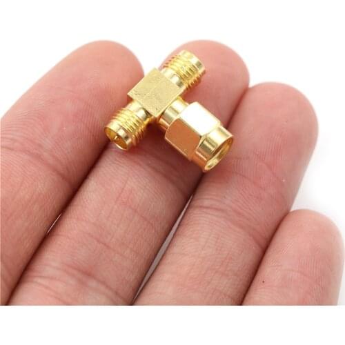 Female 3 way adapter RF coaxial coax adapter RP-SMA to RP-SMA 3 way Triple T connector RP-SMA male to 2 RP-SMA
