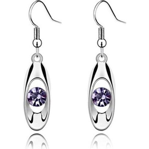 1Pair Sprouting Budding Shape Crystal Earrings Blue Korean Austrian Crystal Jewelry For Woman Jewelry Gift Wedding Party