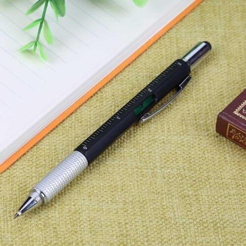 1Pc Multifunction Tool Ballpoint Pen Screwdriver Ruler Spirit Level Ball Pen Scale Stylus Touch Screen Capacitive Canetas Office