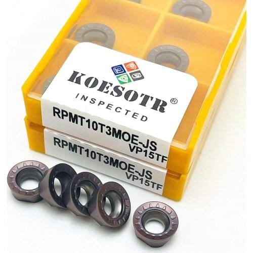 10PCS New lathe tool RPMT10T3MOE JS VP15TF high-quality internal carbide insert CNC metal milling machine tool insert